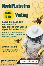 Bild 1: Plakat Vortrag Biene und Honig, Quelle: Landkreis Spree-Neie/Wokrejs Sprjewja-Nysa
