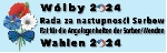 Bild 1: Logo Sorbenratswahl 2024, Quelle: Ausschuss fr die Wahl zum 7. Rat fr Angelegenheiten der Sorben/Wenden im Landtag Brandenburg/Wuběrk k wlbje 7. Rady za nastupnosći Serbow pśi Krajnem s