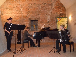 Bild 1: Kammermusik-Ensemble Dorothea Drobbe, Linda Prohaska, Lukas Gäbler bekamen den Förderpreis 2011 / Musik- und Kunstschule