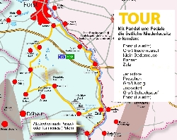 Bild 1: Streckenkarte Forst (Lausitz) / Touristinformation Forst (Lausitz)