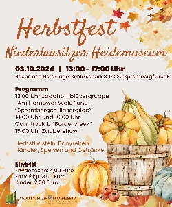 Bild 1: Plakat Herbstfest im Niederlausitzer Heidemuseum, Quelle: Landkreis Spree-Neie/Wokrejs Sprjewja-Nysa