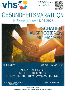 Bild 1: Plakat Gesundheitsmarathon, Quelle: Landkreis Spree-Neie/Wokrejs Sprjewja-Nysa