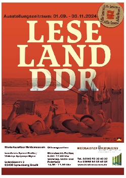 Bild 1: Plakat Sonderausstellung Leseland DDR, Quelle: Landkreis Spree-Neie/Wokrejs Sprjewja-Nysa