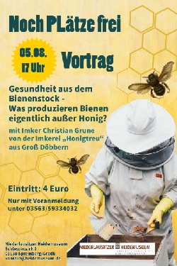 Bild 1: Plakat Vortrag Biene und Honig, Quelle: Landkreis Spree-Neie/Wokrejs Sprjewja-Nysa