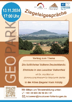 Bild 1: Plakat Vortrag ber Vulkanismus in der Lausitz, Quelle: EVTZ mbH Geopark Muskauer Faltenbogen/Geoparku Łuk Mużakowa 